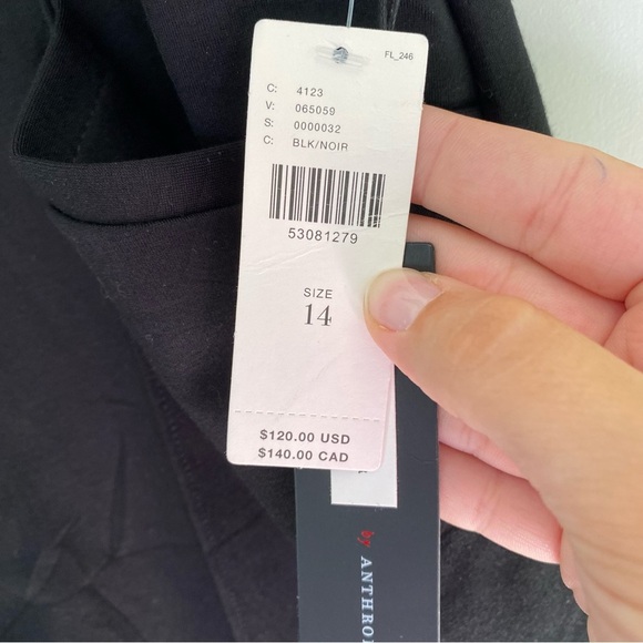 Anthropologie The Essential Flare Trousers Black Size 14 New With Tags - Picture 7 of 13